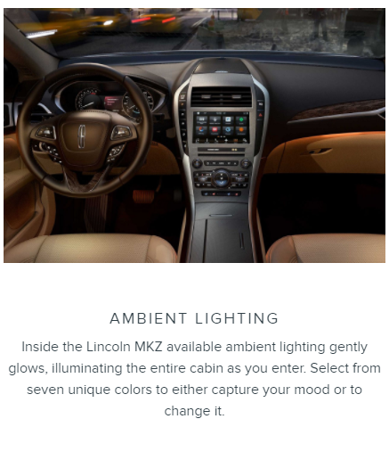 Ambient Lighting Lincoln MKZ