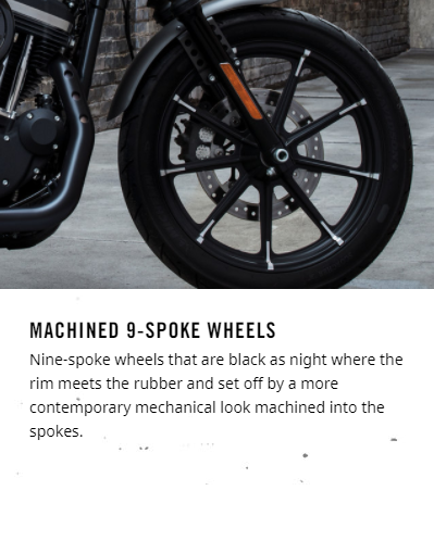 2018 Harley-Davidson Iron 883™ machined 9-spoke wheels