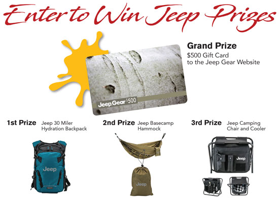 Enter to win Jeep Prizes! 