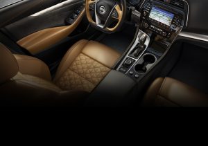 2016-nissan-maxima-interior-camel-leather-aerial-view-seating