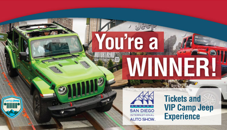 Winners - Tickets to the San Diego Auto Show and VIP Camp Jeep Experience