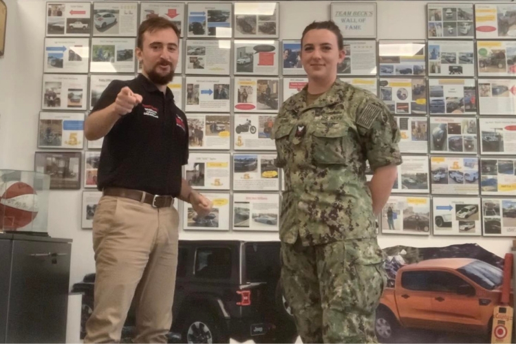 MAS Sales Specialist with military customer in Souda Bay