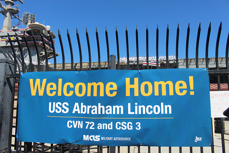 Welcome Home USS Abraham Lincoln CVN 72 and CGS 3